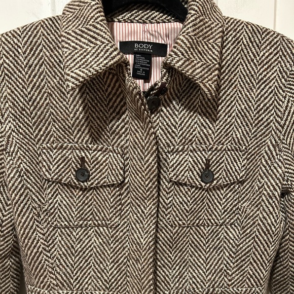 Body by Victoria herringbone wool bomber. - Picture 3 of 10